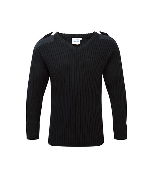 Picture of V-Neck Crew Pullover Black